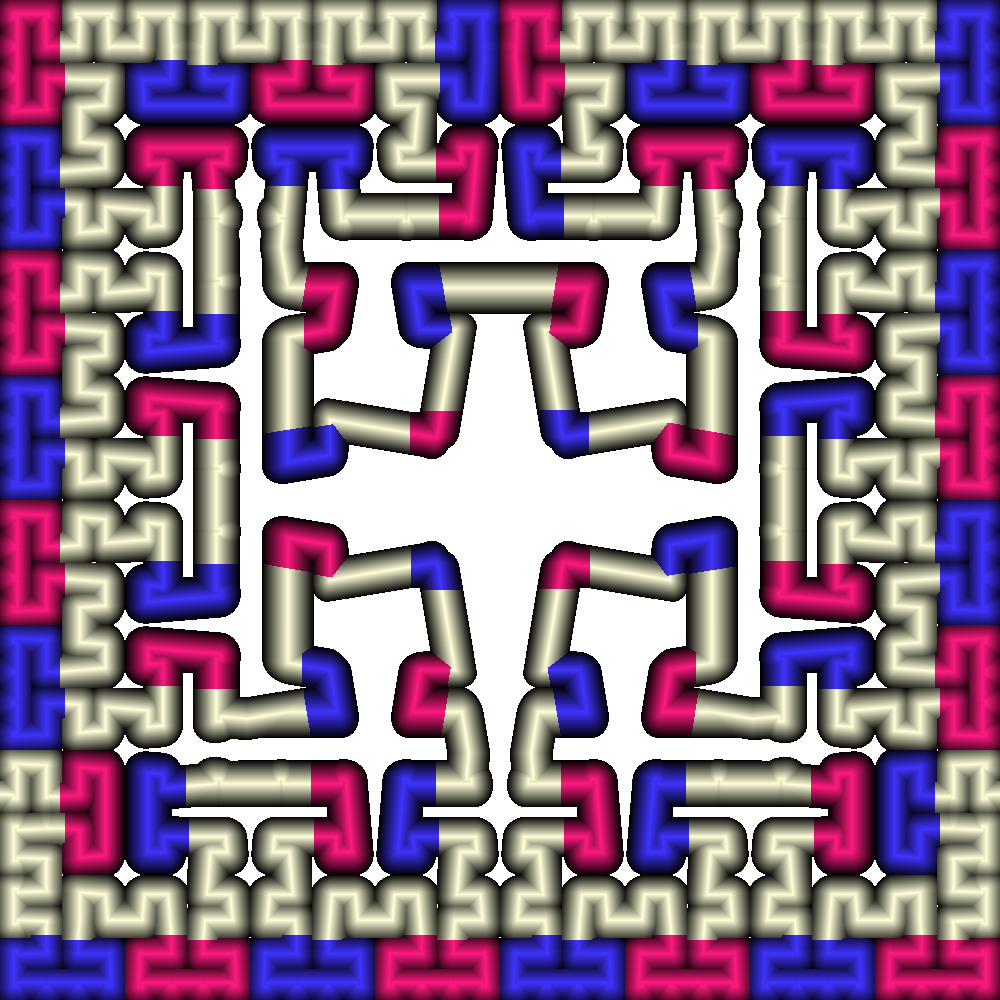 distorted Hilbert curve colouring
